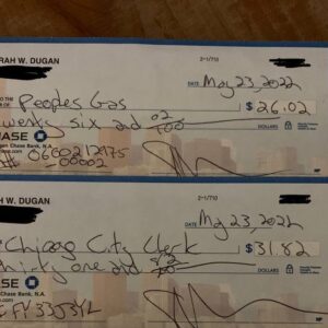 CHASE BANK DEPOSIT CHECK | 00 - 00